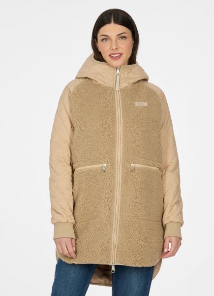 RAGWEAR - LONGEDDY Sherpa Plüschjacke sand