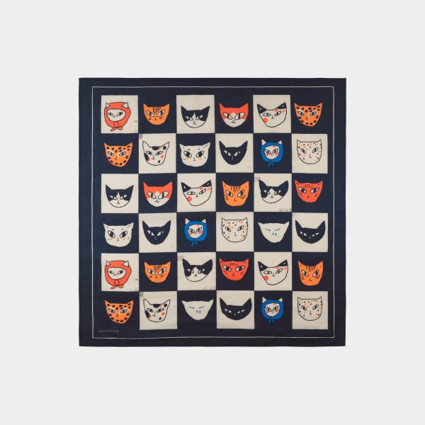 DEDICATED - KULLAVIK CAT BINGO Scarf Tuch - black