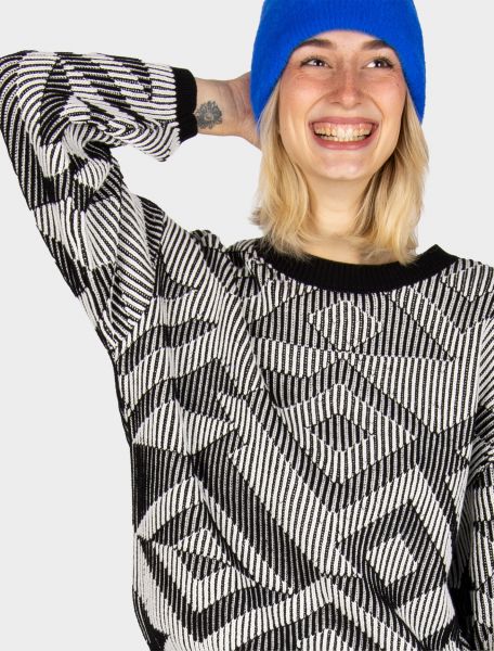 IRIE DAILY - RIBBY KNIT Pullover black white 