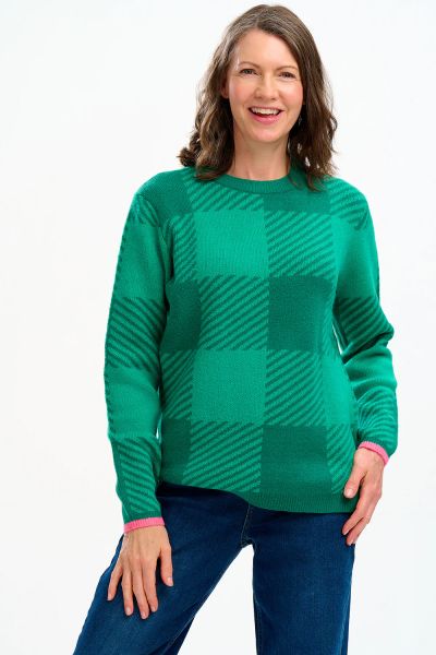 SUGARHILL BRIGHTON - RAYNA JUMPER SWEATER Pullover green, giant checkerboard