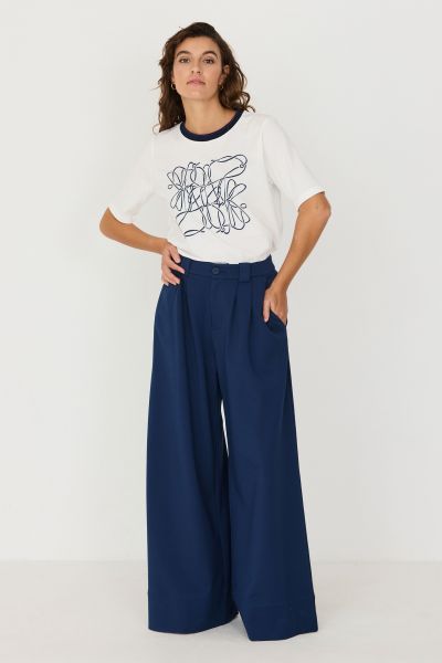 SKFK - NIA TROUSER Tencel/ Modal Hose B7 dark blue