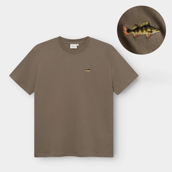 DEDICATED - PERCH EMB STOCKHOLM T-Shirt green bungee