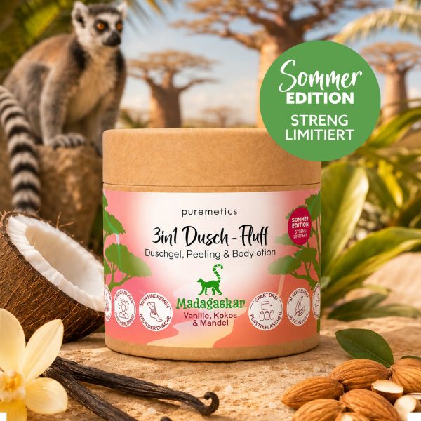 MADAGASKAR 3in1 Dusch-Fluff - Vanille, Kokos & Mandel‘