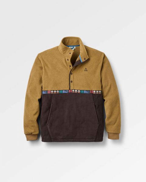 PASSENGER - WOODLANDER POLAR FLEECE TEC Pullover caramel espresso