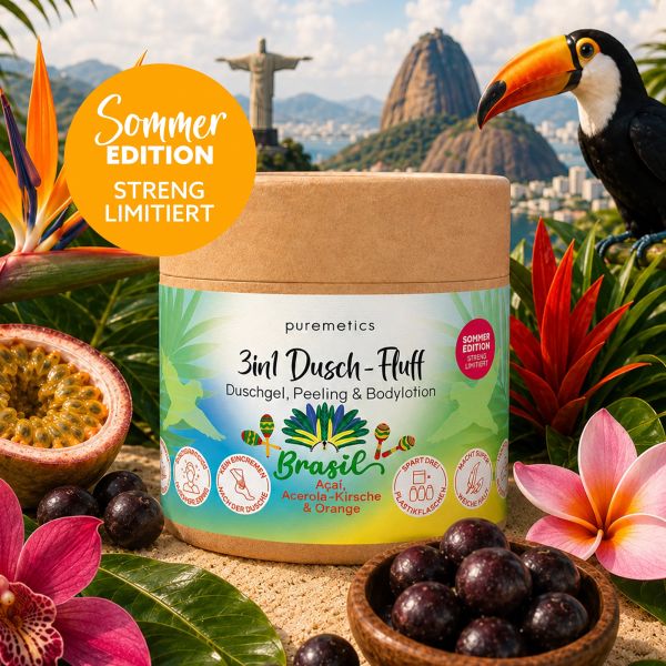 PUREMETICS - BRASIL 3in1 Dusch-Fluff - Açaí, Acerola-Kirsche & Orange