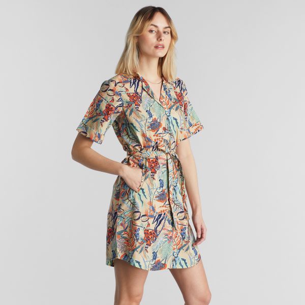 DEDICATED - SILKEBORG VINTAGE DRESS Kleid jungle multi color