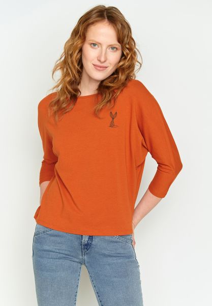 GREENBOMB - ANIMAL FIN Smile Shirt copper brown