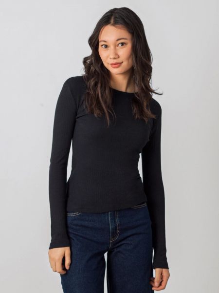 HONEST BASICS - MARLA LONG RIB Longsleeve black