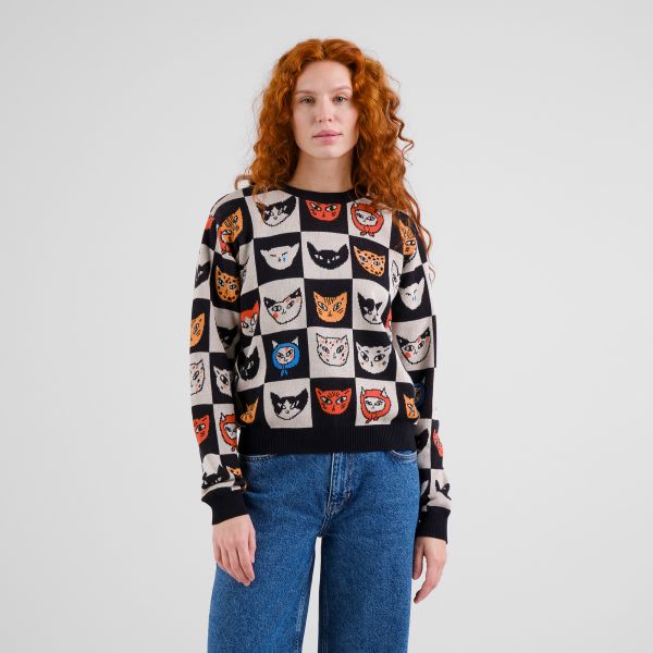 DEDICATED - CAT BINGO ARENDAL SWEATER Pullover black