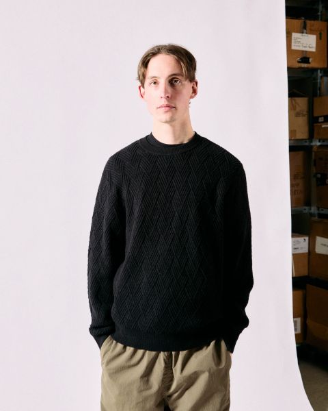 CLEPTOMANICX - CRISS CROSS CREWNECK Pullover black