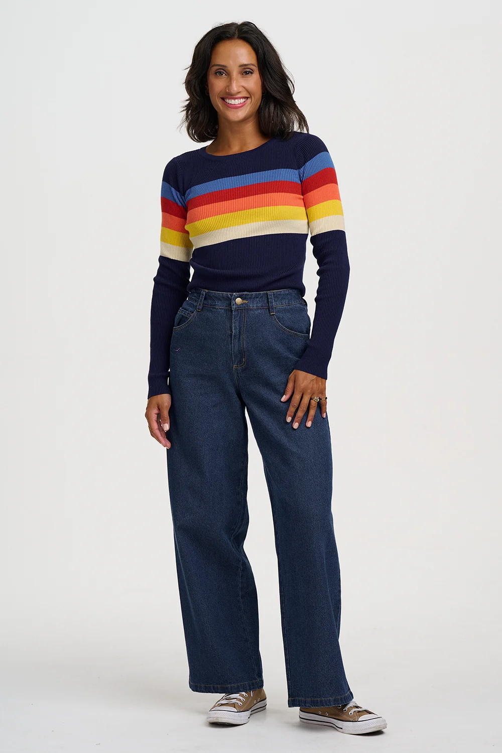 Sugarhill_Brighton_Cayla_Jumper_Navy_Ombre_Stripe_3
