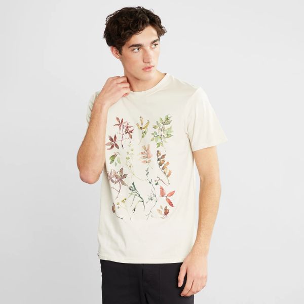 DEDICATED - NIGHT FLORAL STOCKHOLM T-Shirt oat white