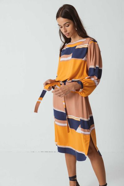 SKFK - LAURA DRESS Kleid N3 orange block