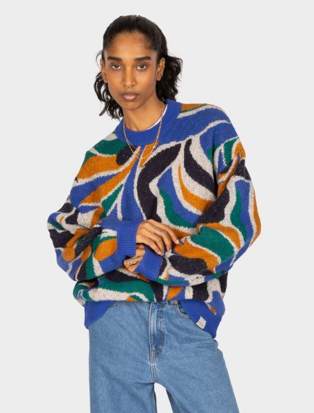 IRIE DAILY - BOXY FLUUF KNIT Pullover blue green