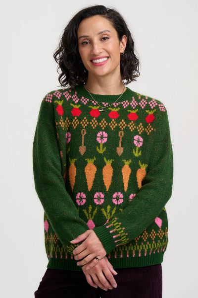 SUGARHILL BRIGHTON - LAVERNE JUMPER Pullover green allotment fairisle
