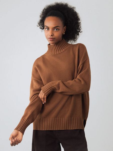 HONEST BASICS - LIZ MOCK JUMPER Pullover toffee