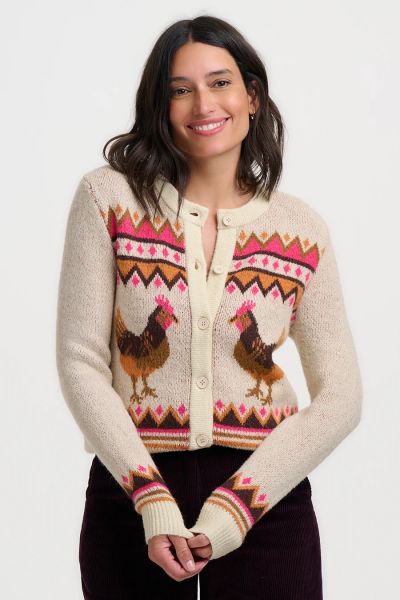 SUGARHILL BRIGHTON - LARISA CARDIGAN Strickjacke cream country chicken