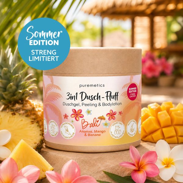 PUREMETICS - BALI 3in1 Dusch-Fluff - Ananas, Mango & Banane 