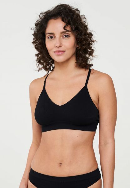 RECOLUTION - KALMIA RIB BRA Basic Bralette - black