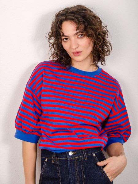 MADEMOISELLE YEYE - GO-TO GOTS SHIRT mini stripes red-blue