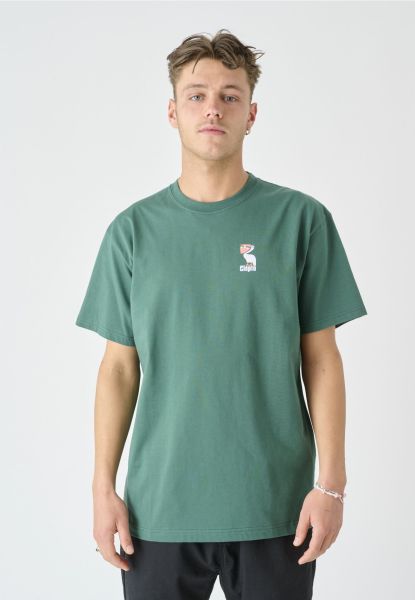 CLEPTOMANICX - PASSENGER BOXY TEE Shirt evergreen