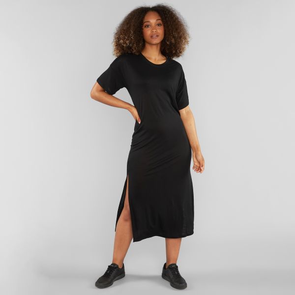 DEDICATED - RONNEBY LONG T-Shirt Dress Kleid black
