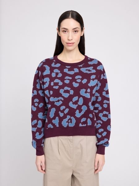 MAZINE - LEO JACQUARD KNIT JUMPER GOTS Pullover burgundy smoke blue