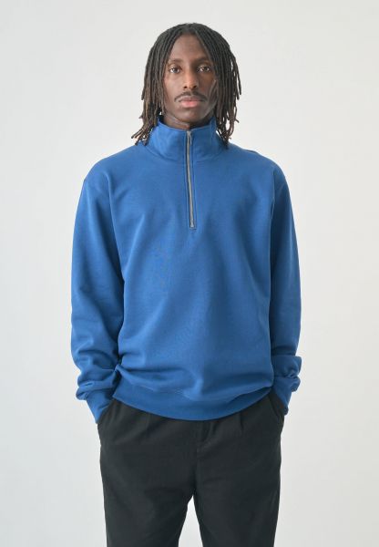 CLEPTOMANICX - CLASSIC QUARTER CREWNECK LIGULL Pullover estate blue
