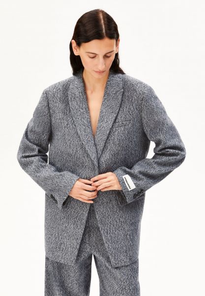 ARMEDANGELS - TWEED OVERSIZED BLAZER Jacket mid grey melange oatmilk