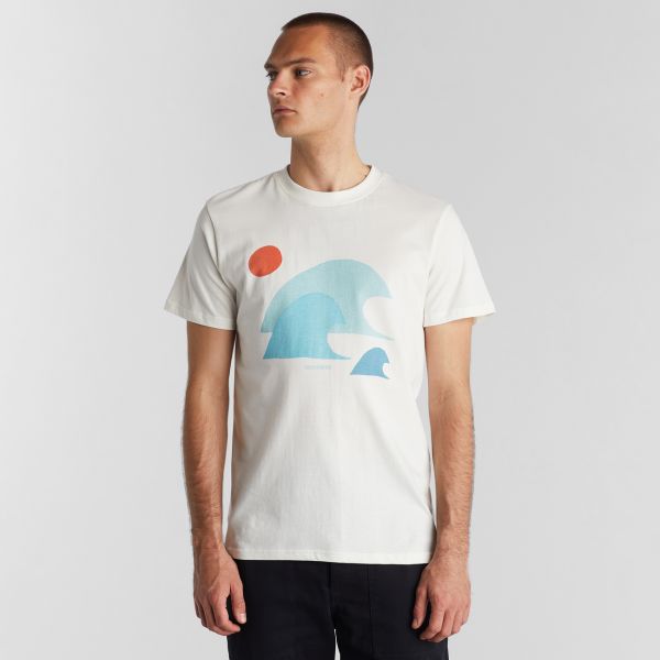 DEDICATED - CUT WAVES STOCKHOLM T-Shirt off white
