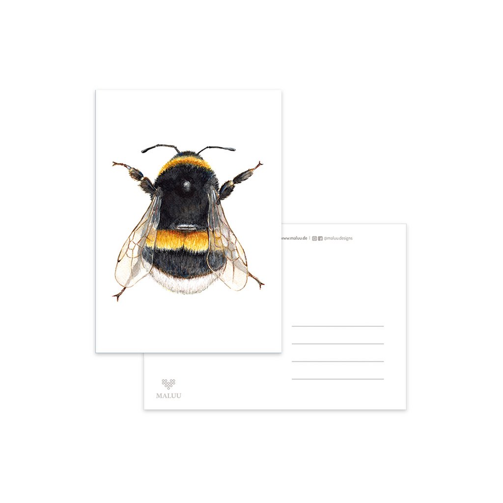 BUMBLE-BEE-Postkarte-Wal-A6