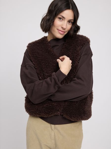 MAZINE - FAUX FUR VEST Weste black coffee