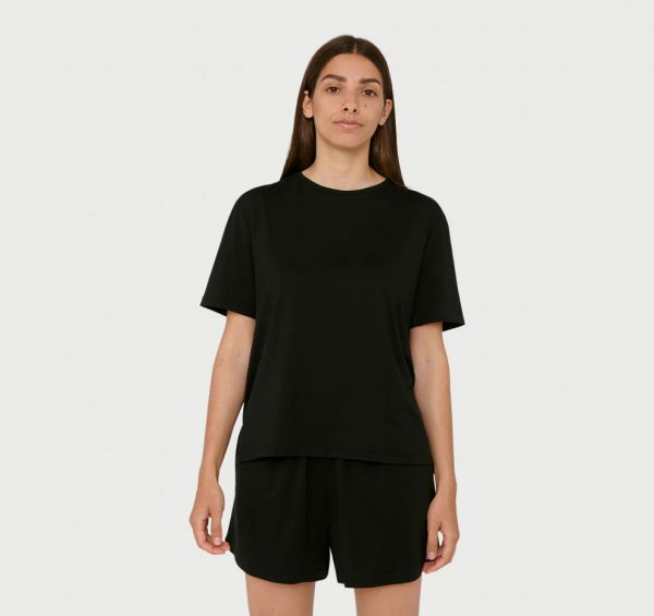 ORGANIC BASICS - SOFT TOUCH BOXY TEE - black