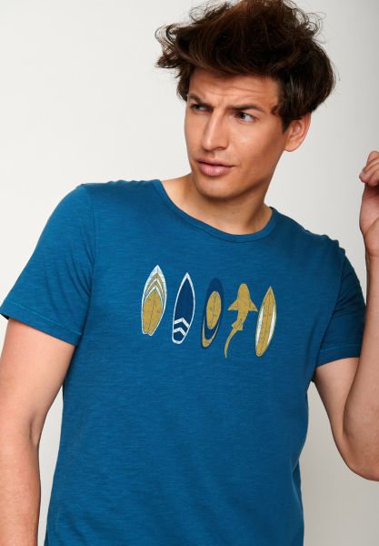 GREENBOMB - LIFESTYLE SHARK BEACH Spice T-Shirt sailor blue