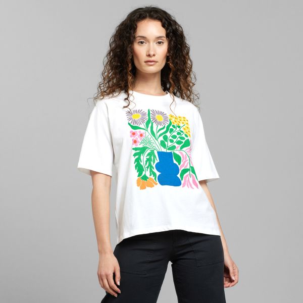 DEDICATED - VADSTENA COTTAGE FLOWERS T-Shirt white
